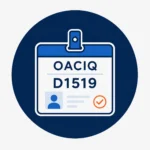 Carte professionnelle OACIQ D1519 avec coche de vérification